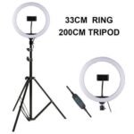 LED Ring Light 33cm + Trépied 2m
