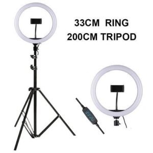 LED Ring Light 33cm + Trépied 2m