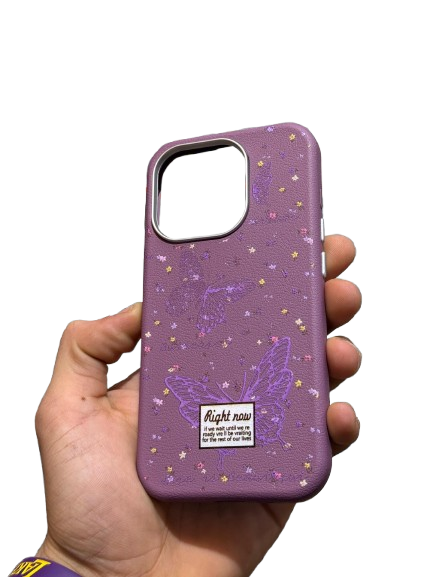 Coques de iPhone 14 Pro Max en Cuir avec Motif Papillon - Élégance et Protection - Image 2