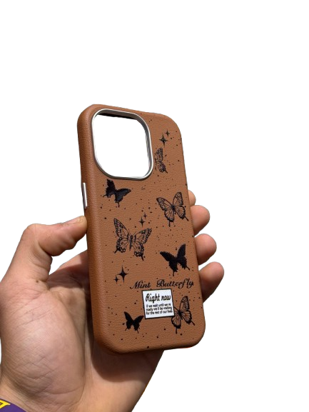 Coques de iPhone 14 Pro Max en Cuir avec Motif Papillon - Élégance et Protection - Image 8