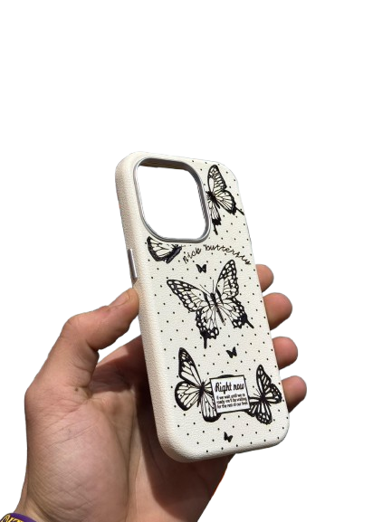 Coques de iPhone 14 Pro Max en Cuir avec Motif Papillon - Élégance et Protection - Image 9