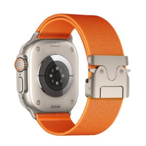 Orange - Bracelet En Nylon Tissé élastique Boucle Parachute Compatible à Apple Watch