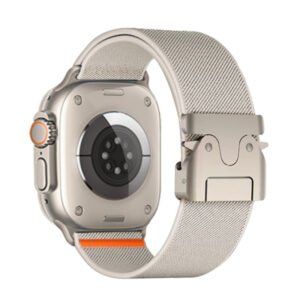 Grey - Bracelet En Nylon Tissé élastique Boucle Parachute Compatible à Apple Watch