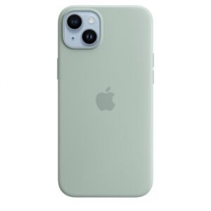 Coque en silicone avec MagSafe pour iPhone 14 Plus - Bleu cactus