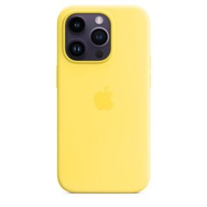 Coque en silicone avec MagSafe pour iPhone 14 Pro - Jaune canari